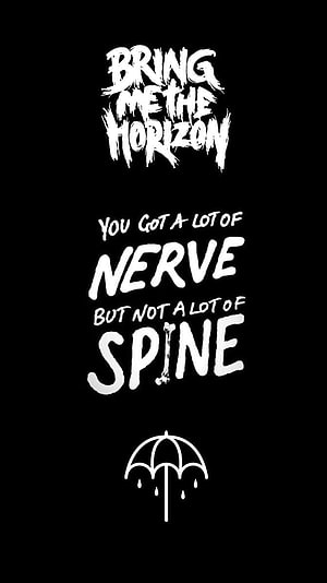 Bring Me The Horizon Quote Graphic With Umbrella Icon On Black Background HD phone wallpaper