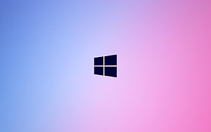 Windows 11 Logo on Pastel Blue and Pink Gradient Background HD wallpaper