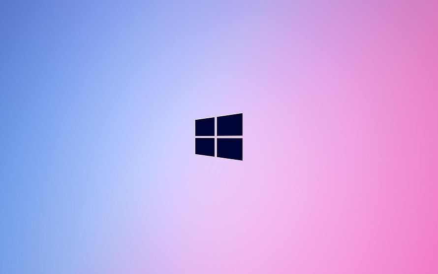 Windows 11 Logo on Pastel Blue and Pink Gradient Background HD wallpaper