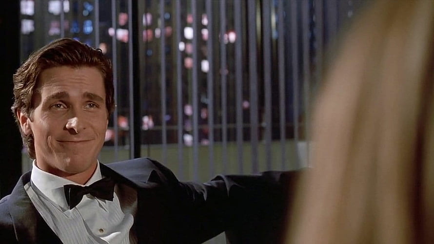 Christian Bale as Patrick Bateman in American Psycho wearing a tuxedo and bow tie, American Psycho [1280x720] for your , Mobile & Tablet, patrick bateman HD wallpaper