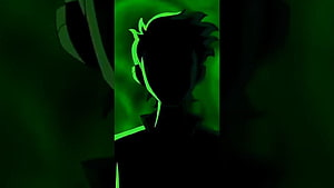 Ben 10 Ultimate Alien Silhouette with Green Glow HD wallpaper