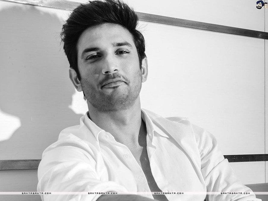 Sushant Singh Rajput Black and White Portrait in White Shirt HD wallpaper