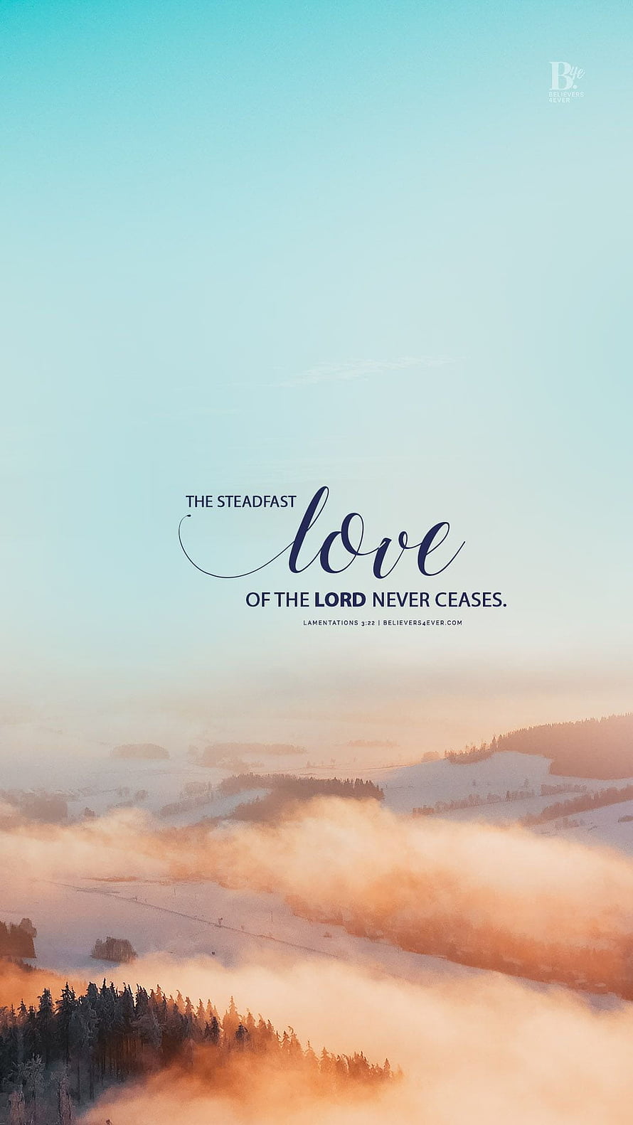 Serene Winter Landscape With Foggy Forest And Inspirational Bible Verse Quote HD phone wallpaper