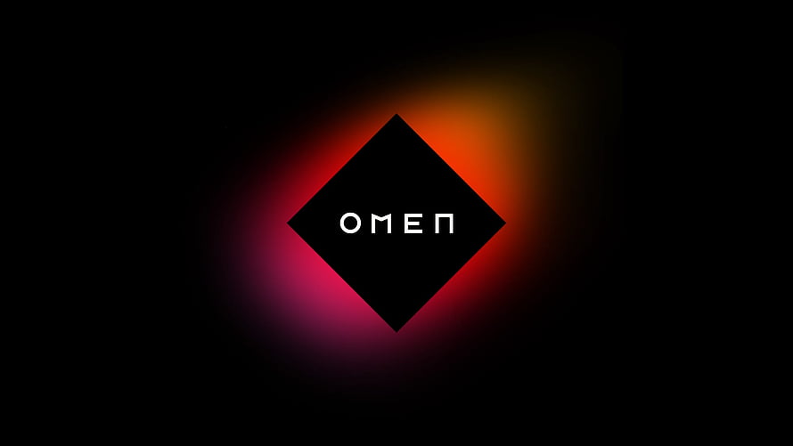 HP Omen Gaming Logo Wallpaper with Neon Red and Orange Glow HD wallpaper