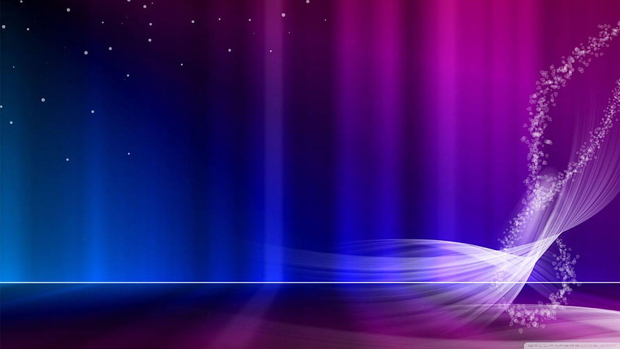 Abstract Blue and Purple Aurora Light Waves with Sparkling Particles HD wallpaper
