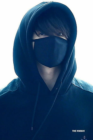 Mysterious man in dark blue hoodie and black face mask looking at camera, Hidden Face Boy Dp, #hidden face boy HD phone wallpaper