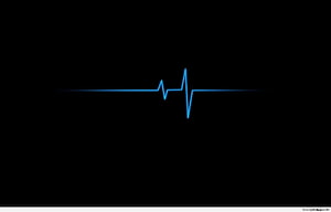 Blue Heartbeat Line on Black Background HD wallpaper