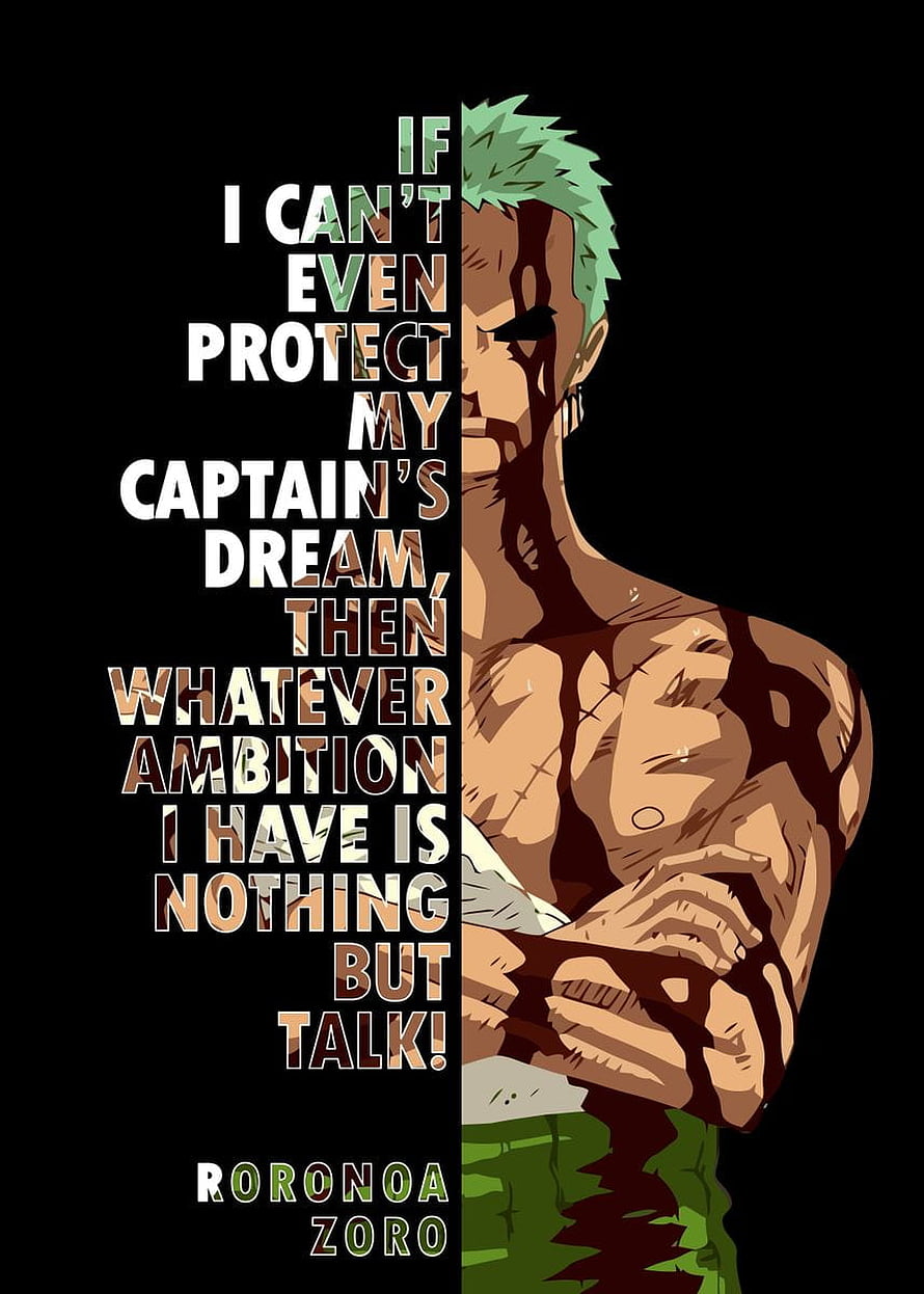 Roronoa Zoro Quote Poster from One Piece Anime HD phone wallpaper