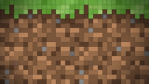 Minecraft Grass Block Texture with Pixelated Dirt and Stone Details HD wallpaper