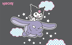 Kuromi Riding Baku Sanrio Characters Anime Style Wallpaper HD wallpaper