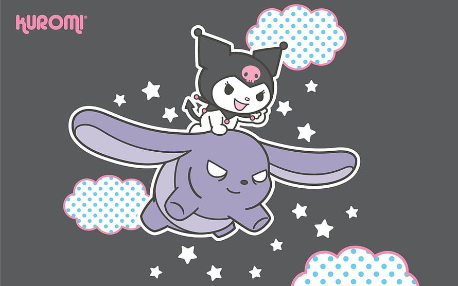 Kuromi Riding Baku Sanrio Characters Anime Style Wallpaper HD wallpaper
