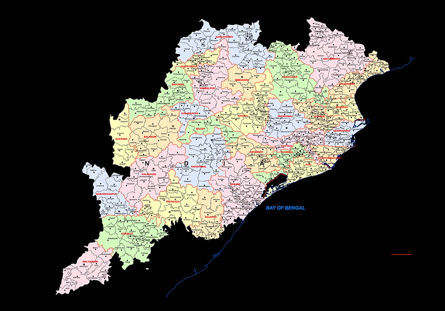 Detailed Political Map of West Bengal India Showing Districts and Bay of Bengal HD wallpaper