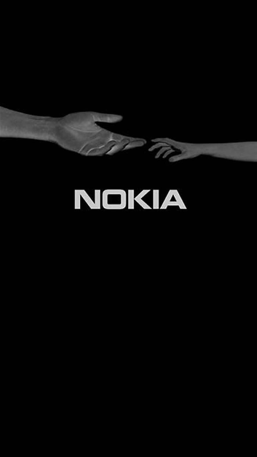 Nokia Black Minimalist Wallpaper Featuring Two Hands Reaching Toward Each Other HD phone wallpaper