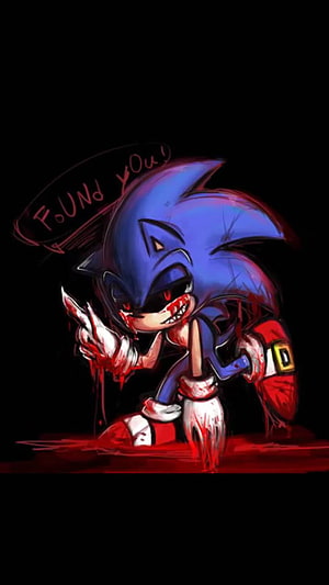 Sonic.exe Horror Character Digital Art with Blood and Dark Background HD phone wallpaper