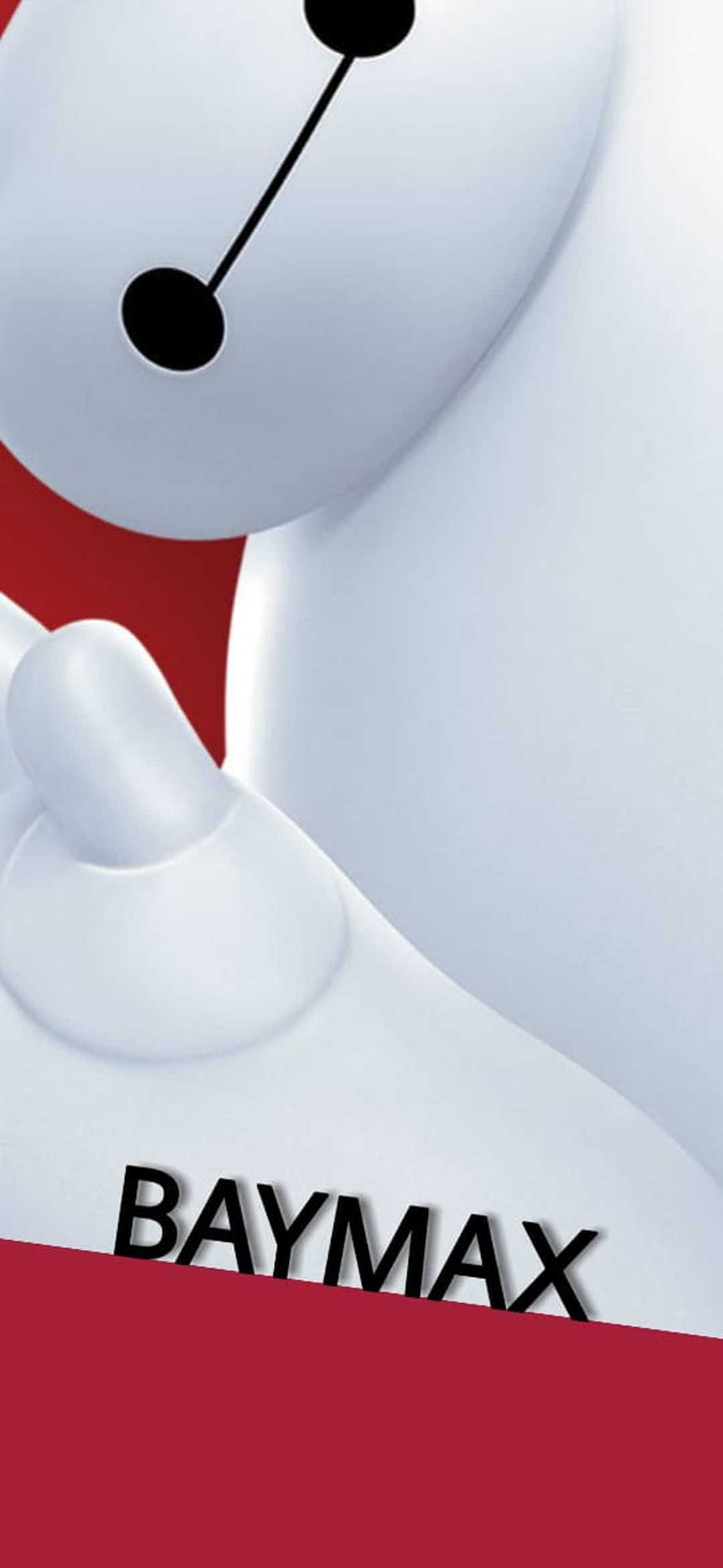 Baymax Close-Up Portrait with Red Background and Minimalist Design HD phone wallpaper