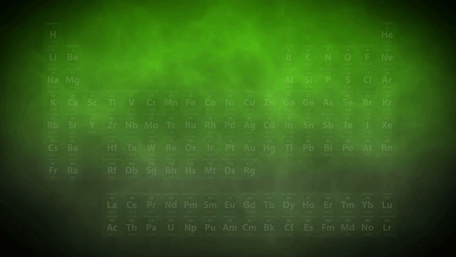 Breaking Bad Style Periodic Table with Green Smoke Background HD wallpaper