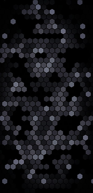 Dark Hexagonal Grid Abstract Wallpaper With Grey Geometric Shapes HD phone wallpaper