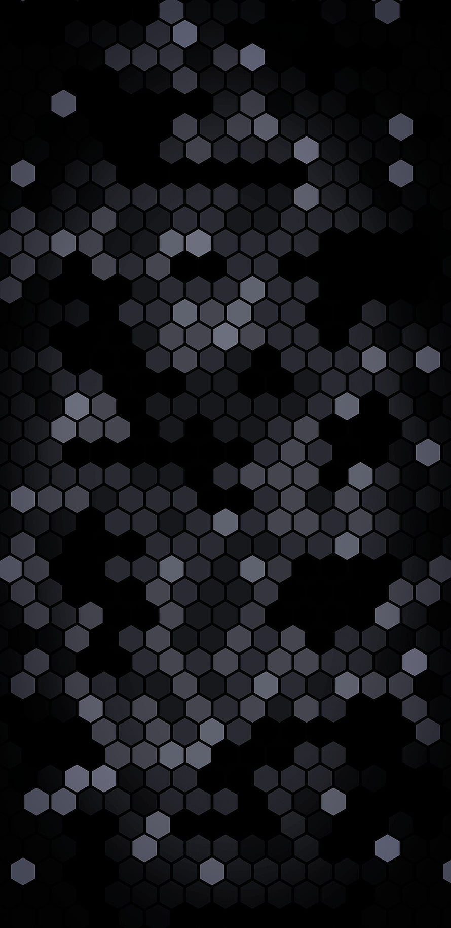 Dark Hexagonal Grid Abstract Wallpaper With Grey Geometric Shapes HD phone wallpaper