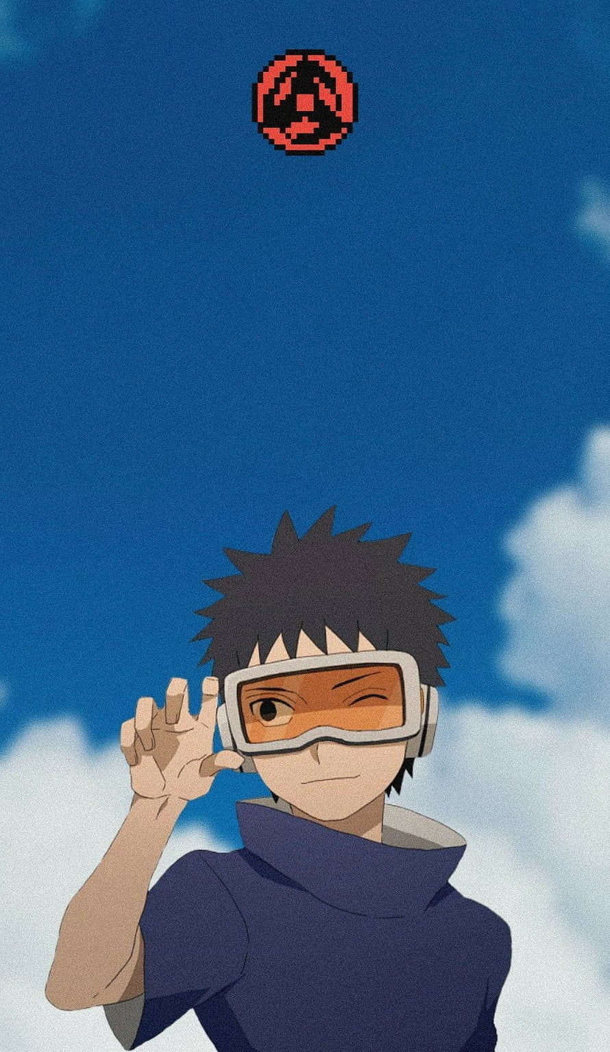 Obito Uchiha Anime Portrait Wearing Goggles Against Blue Sky HD phone wallpaper