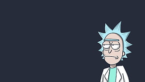 Rick Sanchez from Rick and Morty in a minimalist dark portrait with a bored expression HD wallpaper