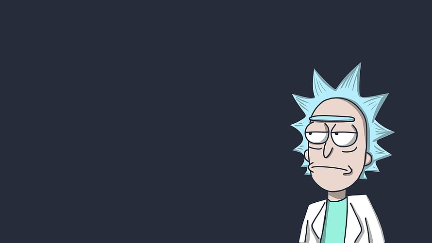Rick Sanchez from Rick and Morty in a minimalist dark portrait with a bored expression HD wallpaper