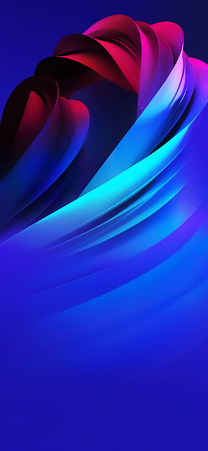 Abstract 3D Render of Flowing Ribbons in Blue, Purple, and Red HD phone wallpaper
