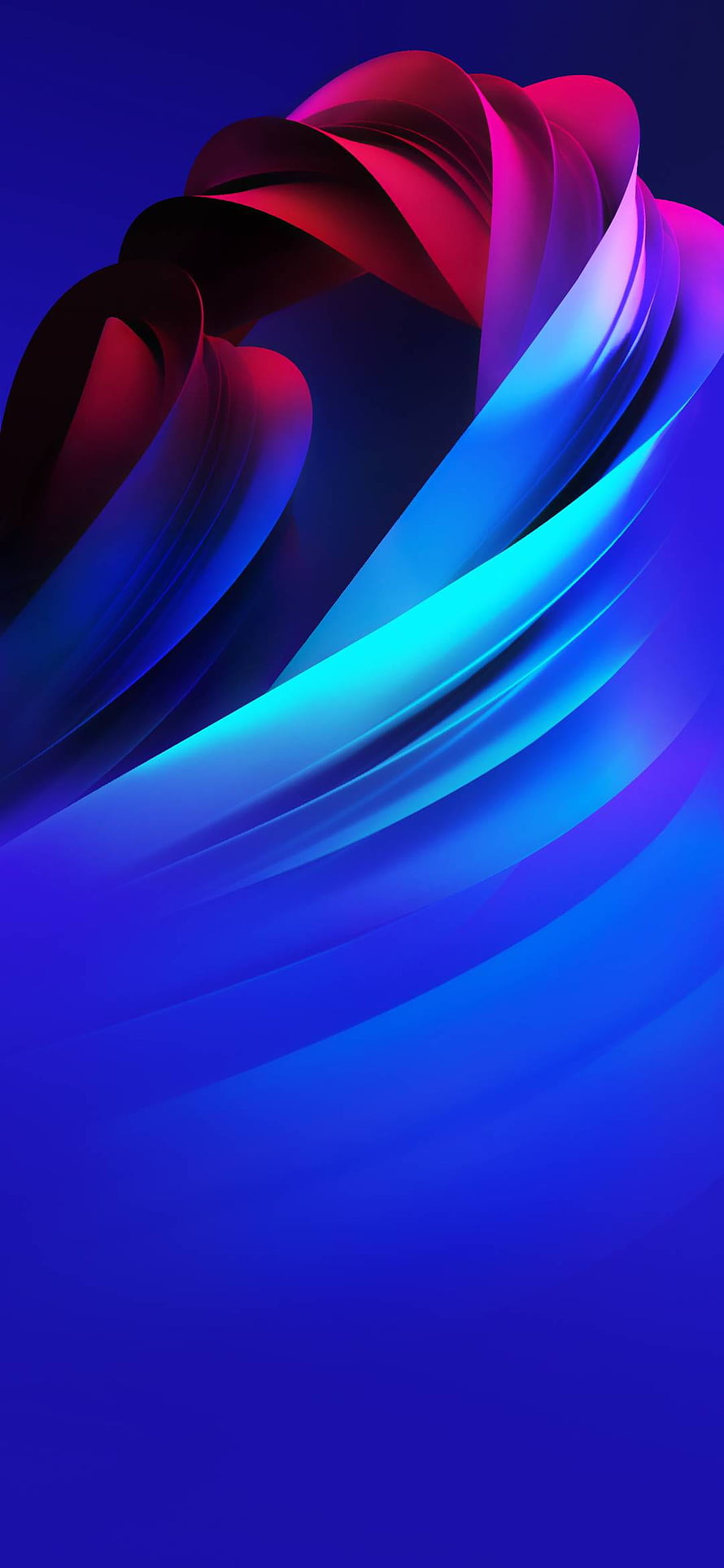 Abstract 3D Render of Flowing Ribbons in Blue, Purple, and Red HD phone wallpaper