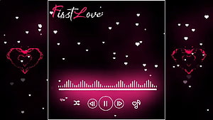 First Love Music Player Interface with Hearts and Equalizer HD wallpaper