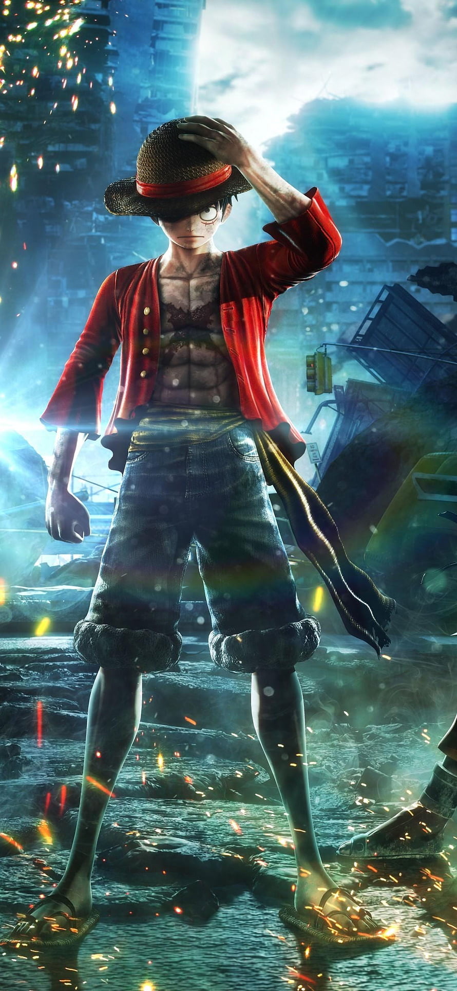 Luffy in a Post-Apocalyptic City from One Piece HD phone wallpaper