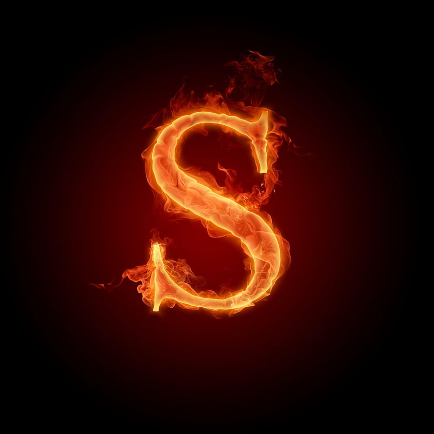 Burning Letter S Alphabet Fire Typography Wallpaper HD phone wallpaper