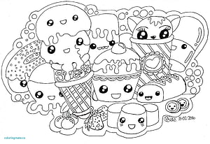 Cute Kawaii Dessert Characters Coloring Page for Kids HD wallpaper