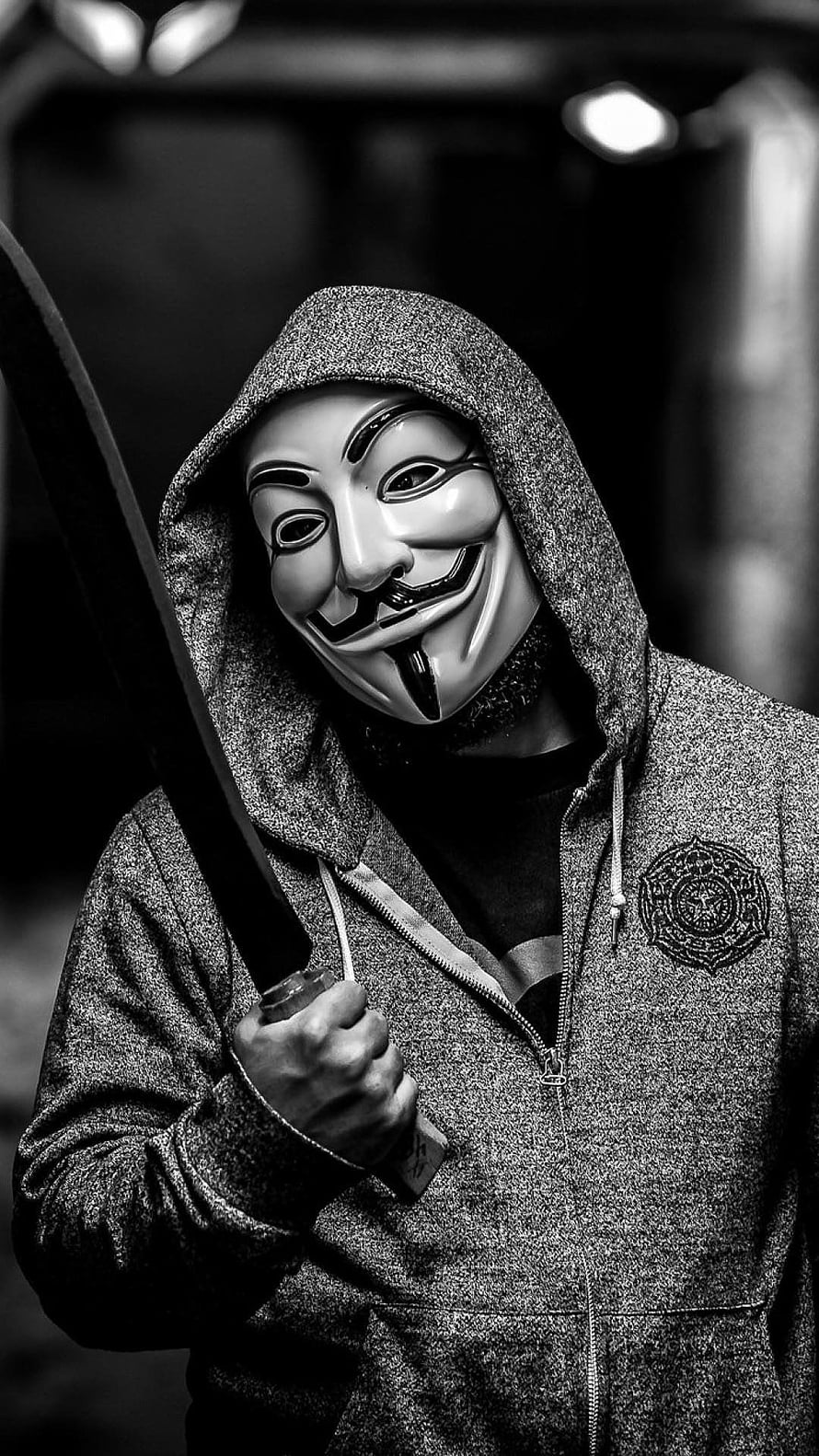 Anonymous Hacker Portrait Wearing Guy Fawkes Mask and Hoodie HD phone wallpaper