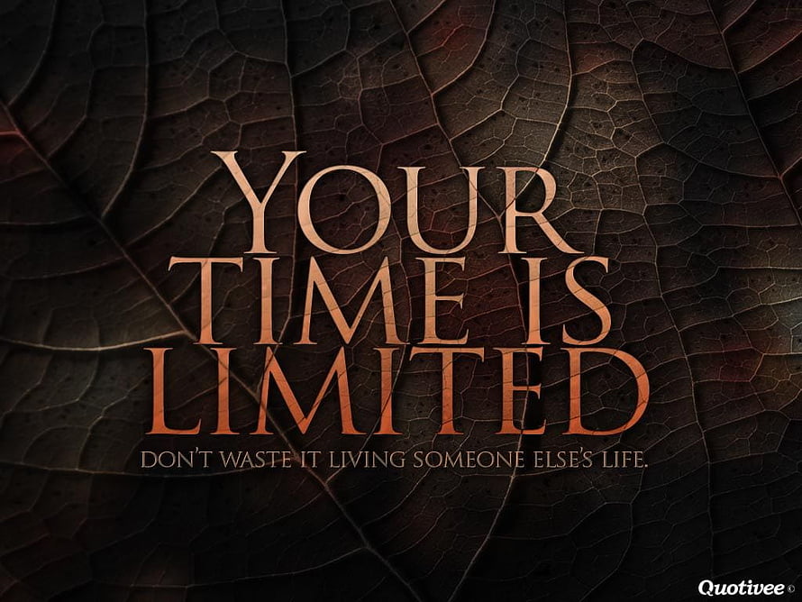 Your Time Is Limited Motivational Quote On Dark Textured Leaf Background HD wallpaper