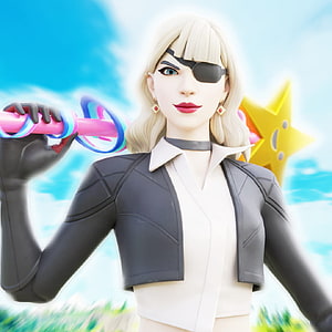 Siren Star Wand Skin in Fortnite with Blonde Hair and Eyepatch HD phone wallpaper