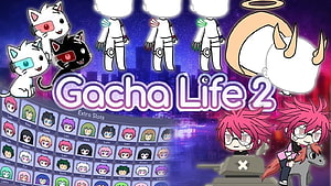 Gacha Life 2 Character Creator Interface With Custom Avatars And Pet Companions HD wallpaper
