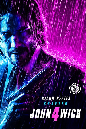 John Wick Chapter 4 Movie Poster Featuring Keanu Reeves in Neon Rain HD phone wallpaper