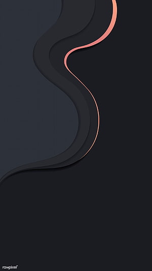 Minimalist Dark Abstract Wave Design with Coral Accent Line HD phone wallpaper