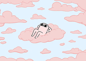 Gumball Watterson Relaxing on Pink Clouds in The Amazing World of Gumball HD wallpaper