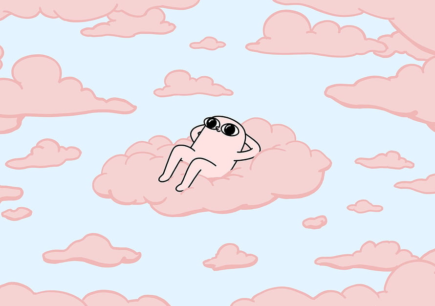 Gumball Watterson Relaxing on Pink Clouds in The Amazing World of Gumball HD wallpaper