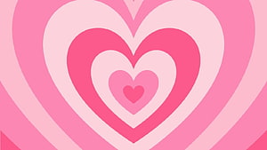 Powerpuff Girls Heart Pattern with Layered Pink Hearts and Retro Cartoon Style HD wallpaper