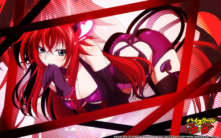 High School DxD Rias Gremory Anime Wallpaper Red Hair Devil Character Art HD wallpaper