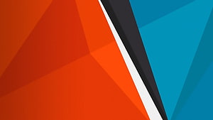 Abstract Geometric Background With Orange And Blue Triangular Shapes HD wallpaper