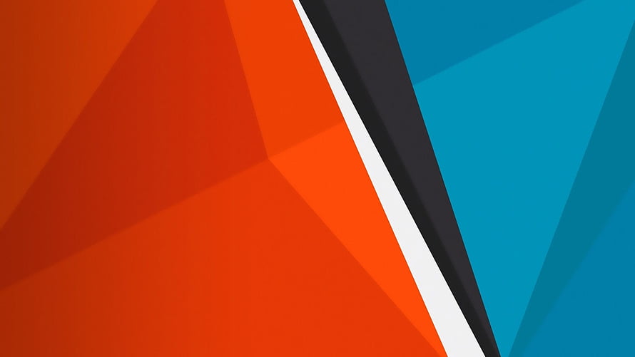 Abstract Geometric Background With Orange And Blue Triangular Shapes HD wallpaper