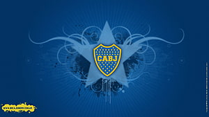 Boca Juniors CABJ Shield Emblem on Blue Star Background HD wallpaper