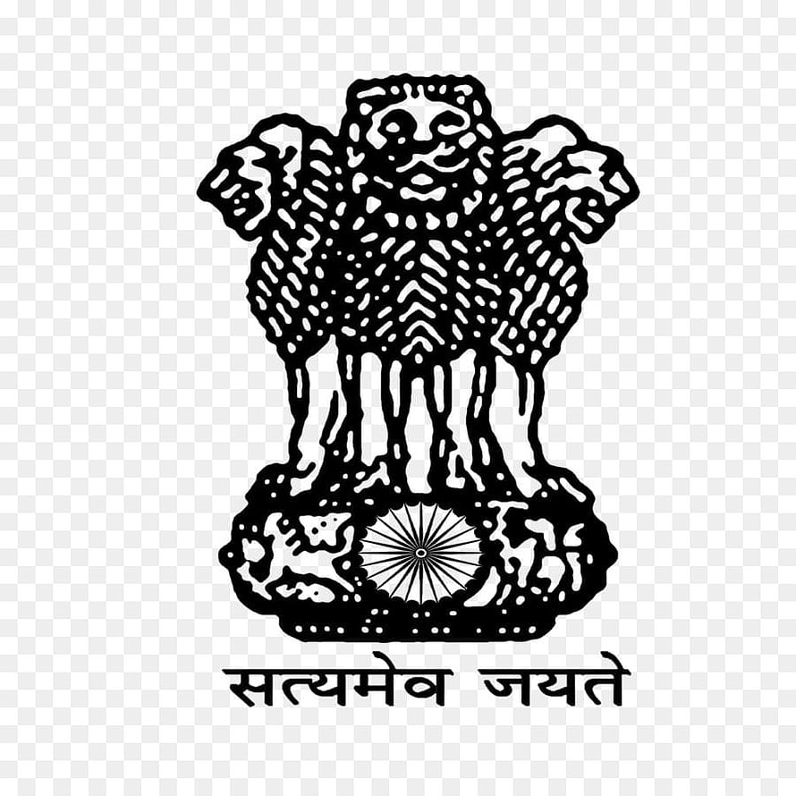 Ashoka Pillar National Emblem of India with Sanskrit Motto in Black and White HD phone wallpaper
