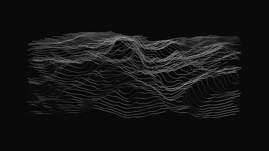 Abstract White Wavy Lines on Black Background Minimalist Digital Art HD wallpaper