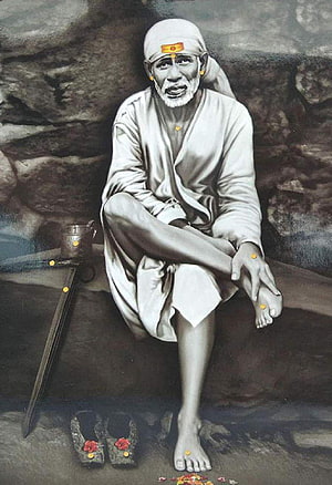 Portrait of Sri Ramakrishna Paramahamsa Sitting in Meditation with Sword and Sandals HD phone wallpaper