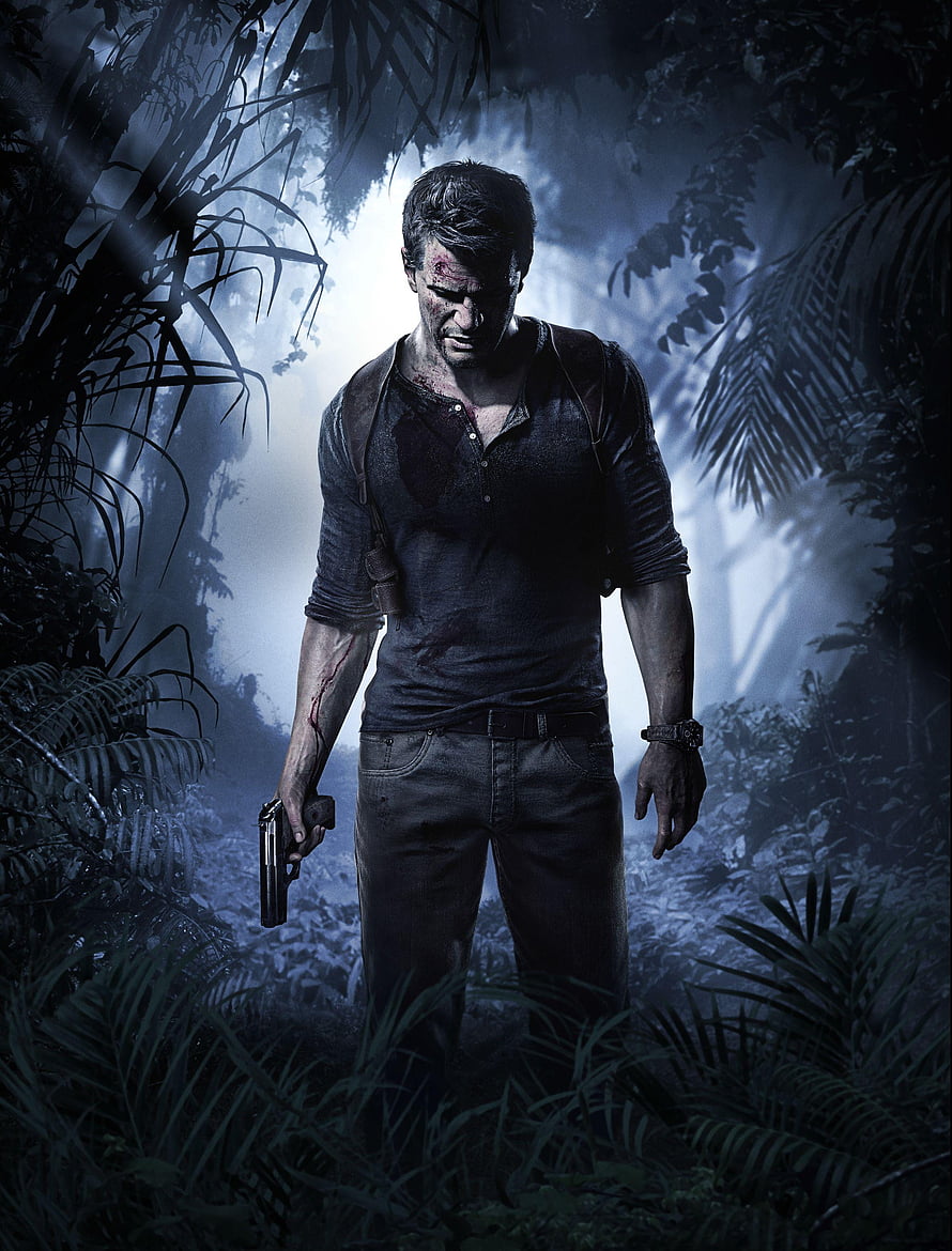 Uncharted 4 A Thief's End Nathan Drake Jungle Survival Key Art HD phone wallpaper