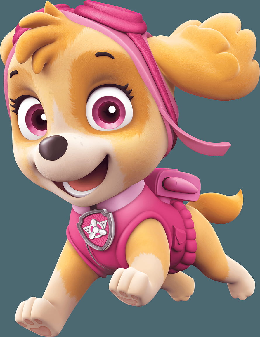 Skye from Paw Patrol in Pink Flight Gear with Headset and Badge HD phone wallpaper