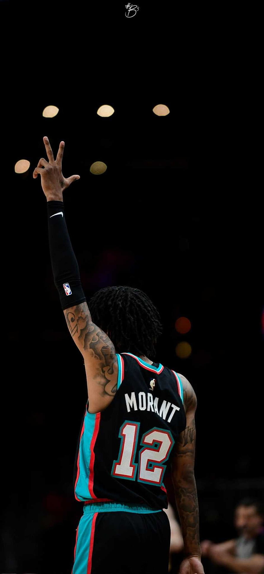 Ja Morant Memphis Grizzlies Black Jersey Number 12 Raising Hand HD phone wallpaper
